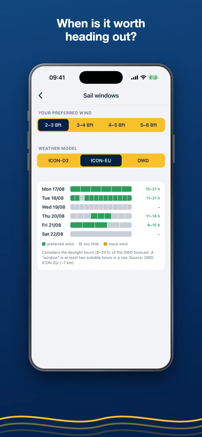 Binnen Skipper – sailing window finder