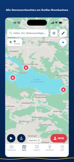 Sturmwarnleuchten Brombachsee