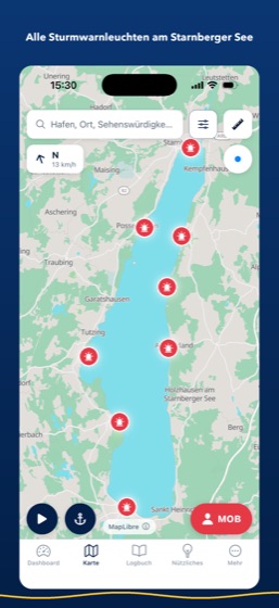 Sturmwarnleuchten Starnberger See